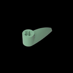 GDS-1360 - Technic Tooth 1 x 3 with Axle Hole [Rounded Underside]