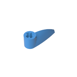 GDS-1360 - Technic Tooth 1 x 3 with Axle Hole [Rounded Underside]
