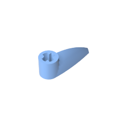 GDS-1360 - Technic Tooth 1 x 3 with Axle Hole [Rounded Underside]
