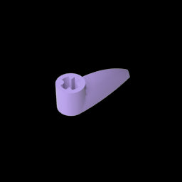 GDS-1360 - Technic Tooth 1 x 3 with Axle Hole [Rounded Underside]