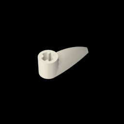 GDS-1360 - Technic Tooth 1 x 3 with Axle Hole [Rounded Underside]
