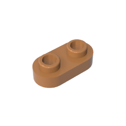 GDS-1403 - Plate Special 1 x 2 Rounded with 2 Open Studs