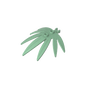 GDS-1443 - Plant, Leaves 6 x 5 Swordleaf with Clip  (thick open O clip)