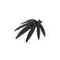 GDS-1443 - Plant, Leaves 6 x 5 Swordleaf with Clip  (thick open O clip)
