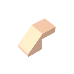 GDS-1484 - Slope 45 Degrees 2 x 1 with 2/3 Inverted Cutout and no stud