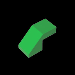 GDS-1484 - Slope 45 Degrees 2 x 1 with 2/3 Inverted Cutout and no stud