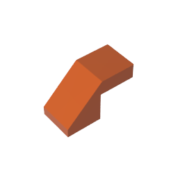 GDS-1484 - Slope 45 Degrees 2 x 1 with 2/3 Inverted Cutout and no stud