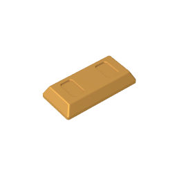GDS-1499 - Tile Special 1 x 2 with Sloped Walls AKA Money / Gold Bar [Ingot]