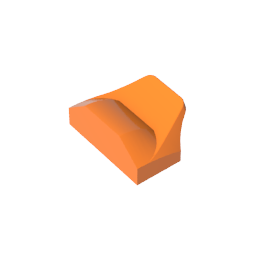 GDS-1507 - Wedge Curved 1 x 2 x 2/3 No Studs, Wing End