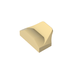 GDS-1507 - Wedge Curved 1 x 2 x 2/3 No Studs, Wing End