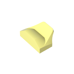 GDS-1507 - Wedge Curved 1 x 2 x 2/3 No Studs, Wing End