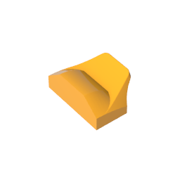 GDS-1507 - Wedge Curved 1 x 2 x 2/3 No Studs, Wing End