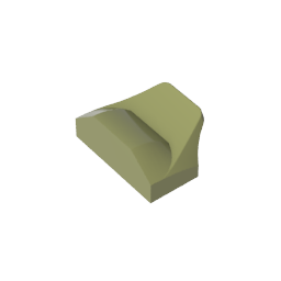 GDS-1507 - Wedge Curved 1 x 2 x 2/3 No Studs, Wing End
