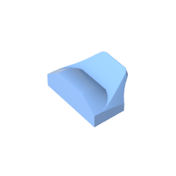 GDS-1507 - Wedge Curved 1 x 2 x 2/3 No Studs, Wing End
