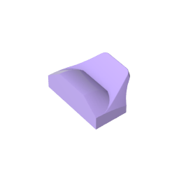 GDS-1507 - Wedge Curved 1 x 2 x 2/3 No Studs, Wing End