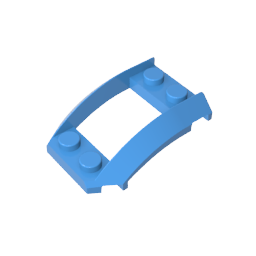 GDS-1508 - Wheel Arch, Wedge 4 x 3 Open with Cutout and Four Studs