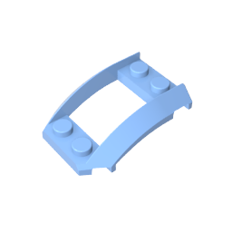 GDS-1508 - Wheel Arch, Wedge 4 x 3 Open with Cutout and Four Studs