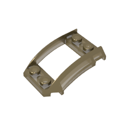 GDS-1508 - Wheel Arch, Wedge 4 x 3 Open with Cutout and Four Studs