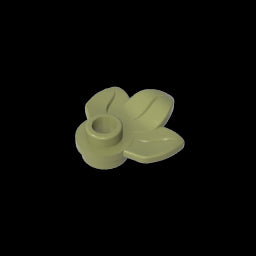GDS-1576 - Plant, Plate 1 x 1 Round with 3 Leaves