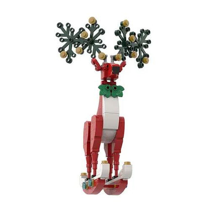 MOC A0157Y01 Christmas Spirit Deer Ornament: Festive Red