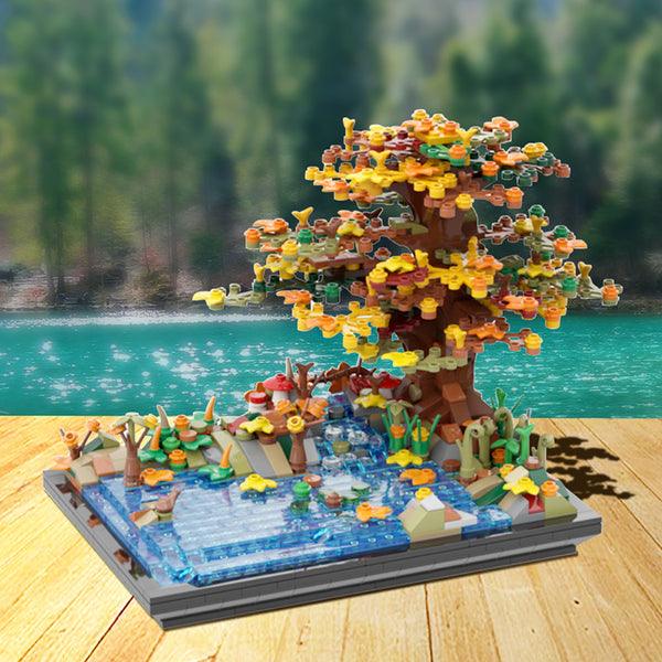 MOC-55872 Tree on a Lake Autumn– MOC Brick Store
