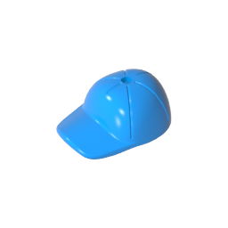 GDS-2029 - Minifig Cap Short Curved Bill with Seams and Hole on Top