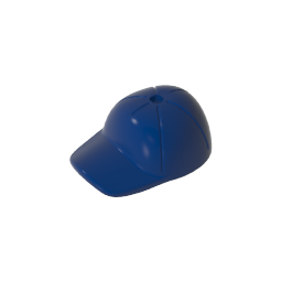 GDS-2029 - Minifig Cap Short Curved Bill with Seams and Hole on Top