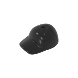 GDS-2029 - Minifig Cap Short Curved Bill with Seams and Hole on Top