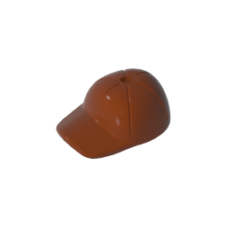 GDS-2029 - Minifig Cap Short Curved Bill with Seams and Hole on Top