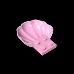 GDS-2092 - Animal Body Part, Clam / Scallop Half Shell with 4 Studs