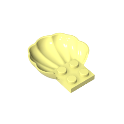 GDS-2092 - Animal Body Part, Clam / Scallop Half Shell with 4 Studs