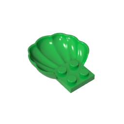 GDS-2092 - Animal Body Part, Clam / Scallop Half Shell with 4 Studs