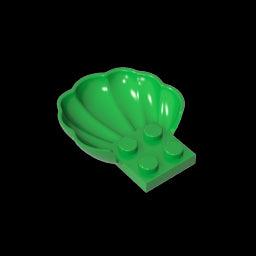 GDS-2092 - Animal Body Part, Clam / Scallop Half Shell with 4 Studs