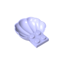 GDS-2092 - Animal Body Part, Clam / Scallop Half Shell with 4 Studs