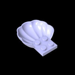 GDS-2092 - Animal Body Part, Clam / Scallop Half Shell with 4 Studs