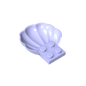 GDS-2092 - Animal Body Part, Clam / Scallop Half Shell with 4 Studs