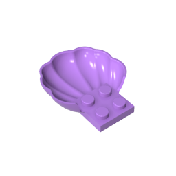 GDS-2092 - Animal Body Part, Clam / Scallop Half Shell with 4 Studs