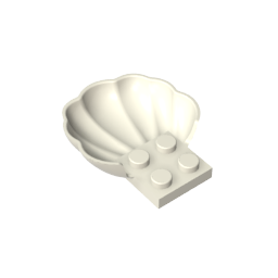GDS-2092 - Animal Body Part, Clam / Scallop Half Shell with 4 Studs