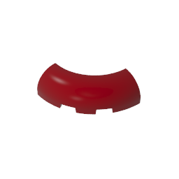 GDS-2189 - Brick Round Corner 3 x 3 x 1 with Bottom Cut Outs [No Studs] [1/4 Arch]