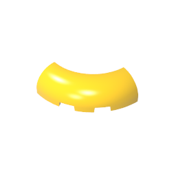 GDS-2189 - Brick Round Corner 3 x 3 x 1 with Bottom Cut Outs [No Studs] [1/4 Arch]