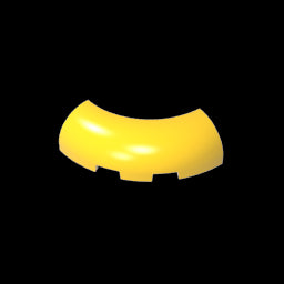 GDS-2189 - Brick Round Corner 3 x 3 x 1 with Bottom Cut Outs [No Studs] [1/4 Arch]
