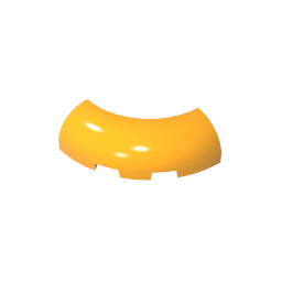GDS-2189 - Brick Round Corner 3 x 3 x 1 with Bottom Cut Outs [No Studs] [1/4 Arch]