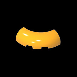 GDS-2189 - Brick Round Corner 3 x 3 x 1 with Bottom Cut Outs [No Studs] [1/4 Arch]