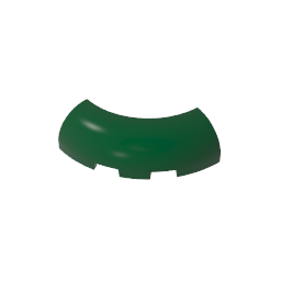 GDS-2189 - Brick Round Corner 3 x 3 x 1 with Bottom Cut Outs [No Studs] [1/4 Arch]