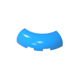 GDS-2189 - Brick Round Corner 3 x 3 x 1 with Bottom Cut Outs [No Studs] [1/4 Arch]