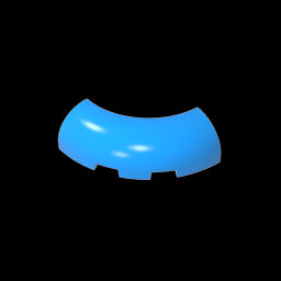 GDS-2189 - Brick Round Corner 3 x 3 x 1 with Bottom Cut Outs [No Studs] [1/4 Arch]