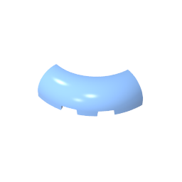 GDS-2189 - Brick Round Corner 3 x 3 x 1 with Bottom Cut Outs [No Studs] [1/4 Arch]