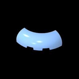 GDS-2189 - Brick Round Corner 3 x 3 x 1 with Bottom Cut Outs [No Studs] [1/4 Arch]