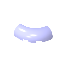 GDS-2189 - Brick Round Corner 3 x 3 x 1 with Bottom Cut Outs [No Studs] [1/4 Arch]