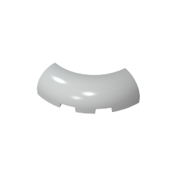 GDS-2189 - Brick Round Corner 3 x 3 x 1 with Bottom Cut Outs [No Studs] [1/4 Arch]